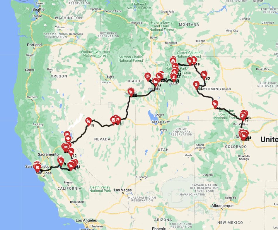 RV trip From San Francisco to Denver